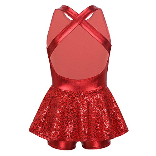 ranrann Vestido de Baile Moderno Jazz Lentejuelas para Niña Maillot de Danza Ballet con Falda Mono Correas Cruzadas Leotardo de Gimnasia Patinaje Rojo 10 Años ranrann Vestido de Baile Moderno Jazz Lentejuelas para Niña Maillot de Danza Ballet con Falda Mono Correas Cruzadas Leotardo de Gimnasia Patinaje Rojo 10 Años