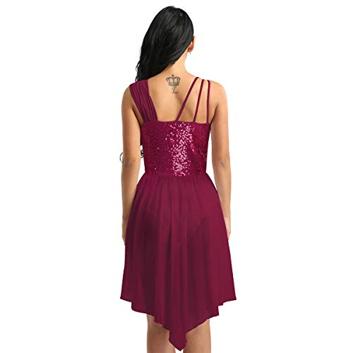 ranrann Vestido Tutú de Ballet Lentejuelas para Mujer Chifón Irregular Vestido de Danza Clásica Hombro Descubierto Traje Bailarina Maillot Patinaje Artístico Vino Rojo Small ranrann Vestido Tutú de Ballet Lentejuelas para Mujer Chifón Irregular Vestido de Danza Clásica Hombro Descubierto Traje Bailarina Maillot Patinaje Artístico Vino Rojo Small