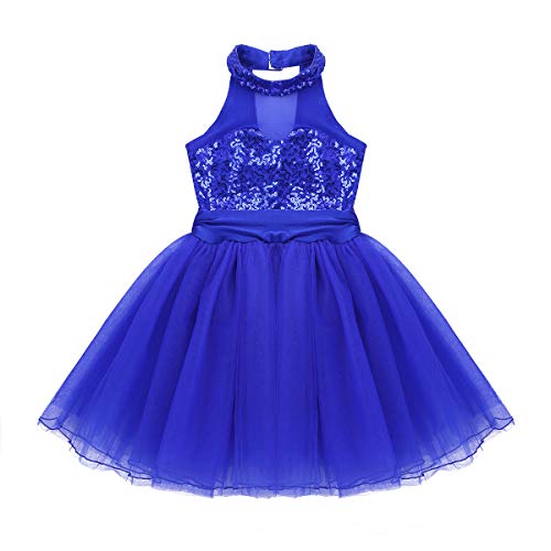ranrann Vestido Tutú de Danza Lentejuelas para Niña Maillot Ballet con Falda Cuello Halter Leotardo de Patinaje Artístico Gimnasia Disfraz de Bailarina Azul 7-8 Años ranrann Vestido Tutú de Danza Lentejuelas para Niña Maillot Ballet con Falda Cuello Halter Leotardo de Patinaje Artístico Gimnasia Disfraz de Bailarina Azul 7-8 Años