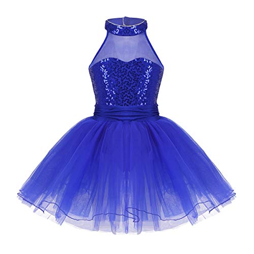 ranrann Vestido Tutú de Danza Lentejuelas para Niña Maillot Ballet con Falda Cuello Halter Leotardo de Patinaje Artístico Gimnasia Disfraz de Bailarina Azul 7-8 Años ranrann Vestido Tutú de Danza Lentejuelas para Niña Maillot Ballet con Falda Cuello Halter Leotardo de Patinaje Artístico Gimnasia Disfraz de Bailarina Azul 7-8 Años