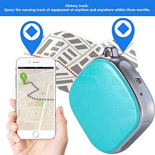 Rastreadores GPS, A9 Locator para Niños, Padres, Mascotas, Posicionamiento WIFI Personal Anti-perdida SOS Colgante Rastreador GSM (Azul)(Se necesita tarjeta SIM)