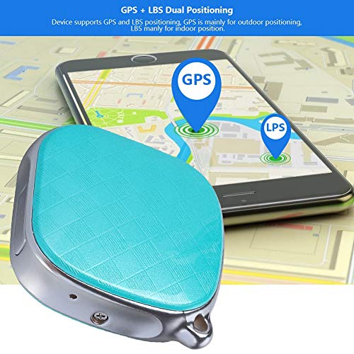 Rastreadores GPS, A9 Locator para Niños, Padres, Mascotas, Posicionamiento WIFI Personal Anti-perdida SOS Colgante Rastreador GSM (Azul)(Se necesita tarjeta SIM)