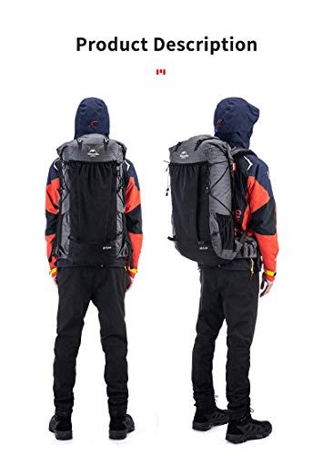 RatenKont Viaje al Aire Libre de Gran Capacidad Senderismo Camping 60 + 5L Mochila de Senderismo Ligera Serie Rock Upgraded Black RatenKont Viaje al Aire Libre de Gran Capacidad Senderismo Camping 60 + 5L Mochila de Senderismo Ligera Serie Rock Upgraded Black