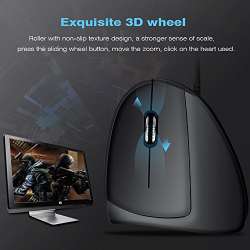 Ratón Ergonómico Inalámbrico,Ratón Vertical de Juego , Ordenador portátil USB, Ratón óptico con nanorreceptor, 3 Niveles de luz LED Ajustables para Windows 7/8/10/XP Vista Linux Mac etc. Ratón Ergonómico Inalámbrico,Ratón Vertical de Juego , Ordenador portátil USB, Ratón óptico con nanorreceptor, 3 Niveles de luz LED Ajustables para Windows 7/8/10/XP Vista Linux Mac etc.