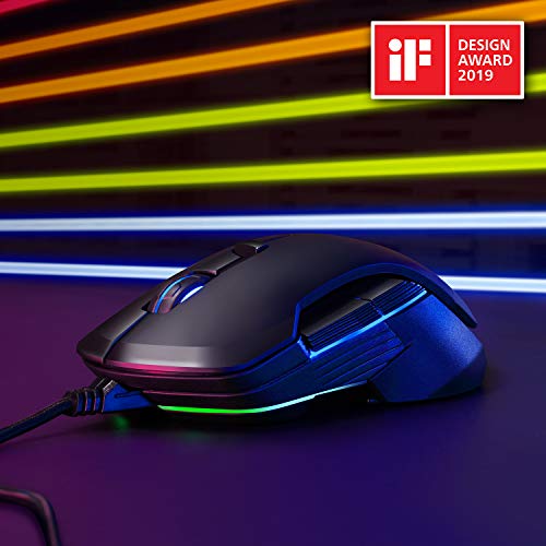 Ratón Gaming inalámbrico/cableado, DELUX Ratón para juegos de PC, 16000DPI, 16.8 millones RGB Color Backlit, Peso y equilibrio ajustables, ambas manos ratón, controles personalizados