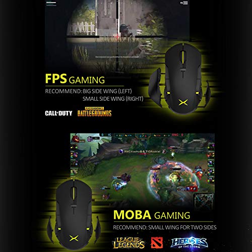Ratón Gaming inalámbrico/cableado, DELUX Ratón para juegos de PC, 16000DPI, 16.8 millones RGB Color Backlit, Peso y equilibrio ajustables, ambas manos ratón, controles personalizados