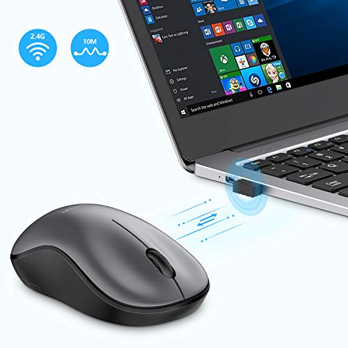 Ratón Inalámbrico OMOTON, Ligero y Portátil，2,4G con Receptor USB,Diseño de Ranura Especial,para Windows/Linux/MacOS/Laptop/PC, Posicionamiento Preciso 1200 dpi,Gris