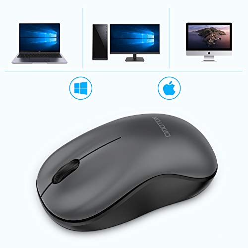 Ratón Inalámbrico OMOTON, Ligero y Portátil，2,4G con Receptor USB,Diseño de Ranura Especial,para Windows/Linux/MacOS/Laptop/PC, Posicionamiento Preciso 1200 dpi,Gris