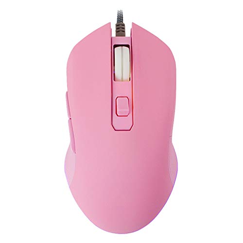 Ratones informáticos Ratón con cable - mudo y silencioso oficina del USB del juego de escritorio del ordenador portátil que brilla linda hembra de ratón Rosa Adecuado for jugadores portátiles Compatib