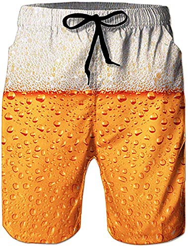 Rave on Friday Playa Natacion Pantalon Corto 3D Impresos Realista Beach Shorts Cerveza Gráfico Hawaii Funky Boardshorts XXL