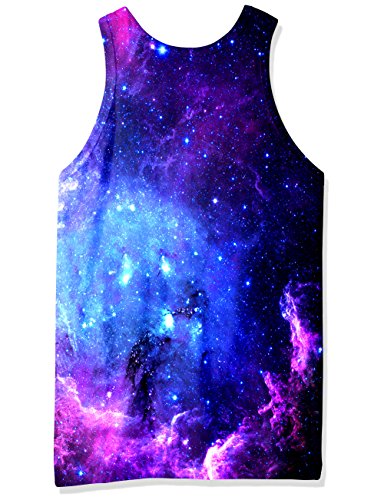 Rave on Friday Summer Camiseta Sin Mangas Gym 3D Impresión Novedad Galaxia Gráfico Tank Top Running Casual Chaleco Hombre XL