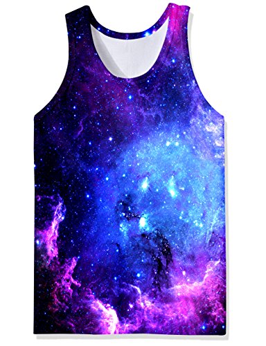 Rave on Friday Summer Camiseta Sin Mangas Gym 3D Impresión Novedad Galaxia Gráfico Tank Top Running Casual Chaleco Hombre XL