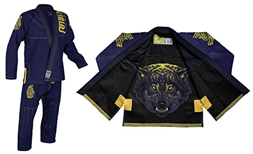 Raven Fightwear BJJ Gi Ulfhedinn Men's -A3 Brasileños Jiu Jitsu Kimono Hombre MMA Uniform Algodón Judo Grappling Artes Marciales Karate