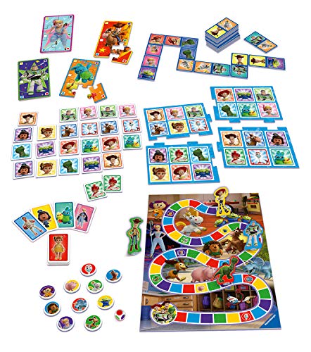 Ravensburger Disney Toy Story 4, juego 6 en 1 para niños y familias a partir de 3 años – Incluye 6 juegos clásicos: bingo, memoria, dominóes, serpientes y escaleras, damas y cartas de juego Ravensburger Disney Toy Story 4, juego 6 en 1 para niños y familias a partir de 3 años – Incluye 6 juegos clásicos: bingo, memoria, dominóes, serpientes y escaleras, damas y cartas de juego