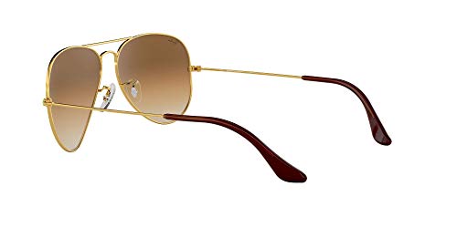 Ray-Ban Aviator Large Metal - Gafas de sol Unisex, Dorado (Crystal Brown Gradient Glass), 55 milímetros