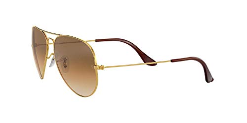 Ray-Ban Aviator Large Metal - Gafas de sol Unisex, Dorado (Crystal Brown Gradient Glass), 55 milímetros