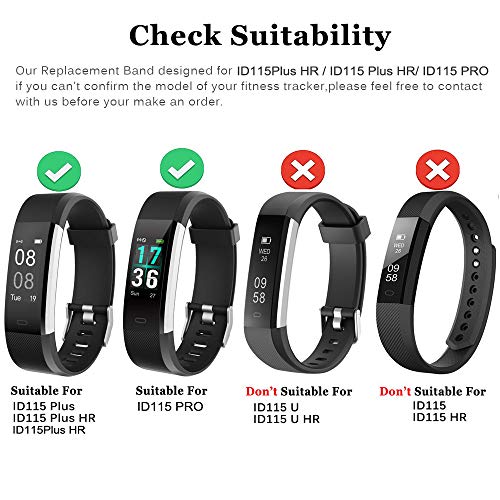 Rayfit Pulseras de Repuesto para Fitness Tracker Correa ID115Plus HR/Correa ID115 Plus HR / SW333 Correa Repuesto de Reloj Deportivo Inteligente Pulseras Actividad Contador Pasos Calorías Podometro