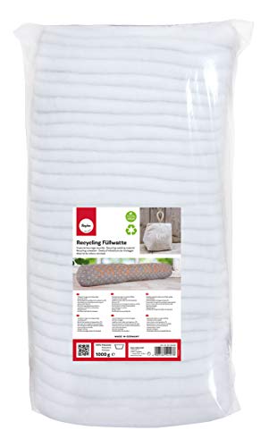 Rayher 3315400 Algodón de relleno reciclado, en capas, tejido, material de poliéster, bolsa 1 kg