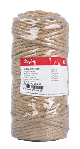 Rayher 4200431 6-Fold Jute Thread, Plastic, Natural, 6 mm, 35 m Spool Hilo de Yute, sextuple, 6mm ø, Bobina 35m Rayher 4200431 6-Fold Jute Thread, Plastic, Natural, 6 mm, 35 m Spool Hilo de Yute, sextuple, 6mm ø, Bobina 35m