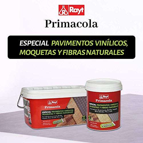 Rayt 1273-23 Primacola C-20 Rodillo. Adhesivo acrílico Especial para pavimentos Flexibles: PVC, moquetas, revestimientos Textiles, Vinilo y Fibras Naturales. SIN disolventes, 5kg