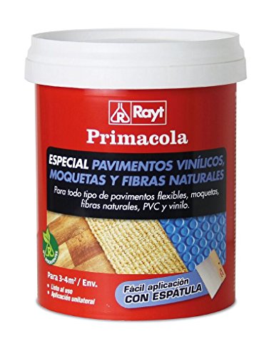 Rayt 555-09 Primacola C-15 Adhesivo acrílico Especial PVC, pavimentos vinílicos, moquetas, revestimientos Textiles y Fibras Naturales. SIN disolventes. Fácil aplicación con espátula, 1kg