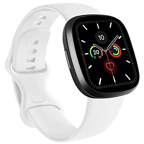 RAZAN Silicona Correa Compatible con Apple Watch 38mm 42mm 40mm 44mm,Pulseras de Repuesto de Silicona Suave para iWatch Series 6 5 4 3 2 1 SE(38mm/40mm S/M, Blanco)