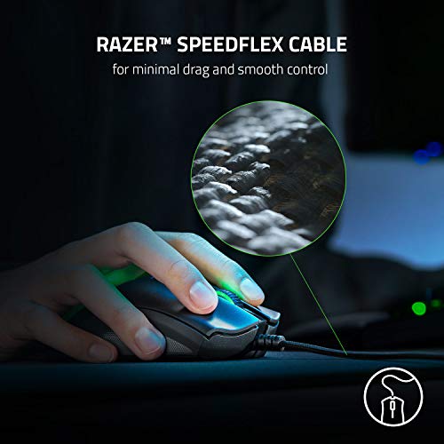 Razer DeathAdder V2 - Ratón para Juegos USB con Cable con Comodidad Ergonómica, Interruptores Ópticos, Enfoque Óptico + Sensor de 20 K, Cable Speedflex, Memoria Integrada, Programable