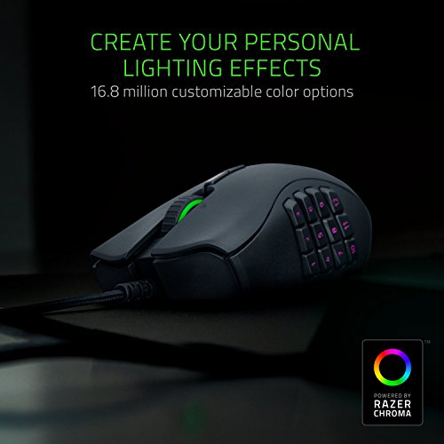 Razer Naga Trinity - Ratón para Juegos MOBA/MMO (3 Placas Laterales Intercambiables, Sensor Óptico de 5G de 16 000 PPP, hasta 19 Botones Programables), Negro