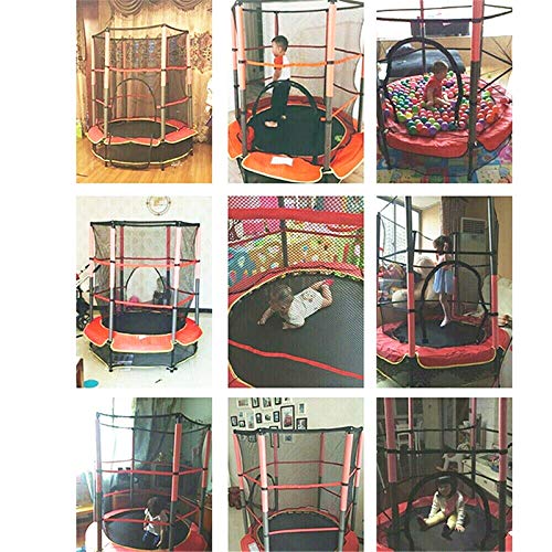 RDFlame Trampolín para Niños Cama elástica infantil con rojo de seguridad 140 cm para jardín para niños cama elastica exterior capacidad de carga dinámica de 50 kg