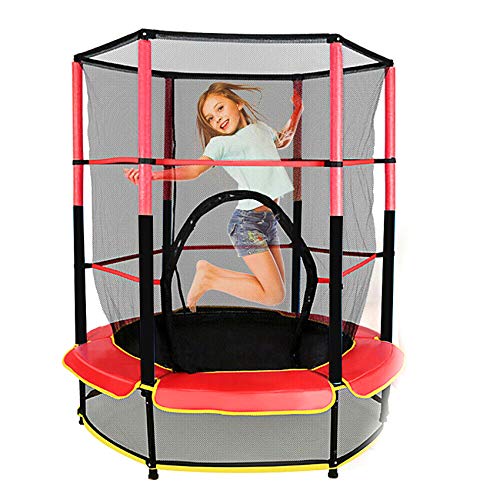 RDFlame Trampolín para Niños Cama elástica infantil con rojo de seguridad 140 cm para jardín para niños cama elastica exterior capacidad de carga dinámica de 50 kg RDFlame Trampolín para Niños Cama elástica infantil con rojo de seguridad 140 cm para jardín para niños cama elastica exterior capacidad de carga dinámica de 50 kg