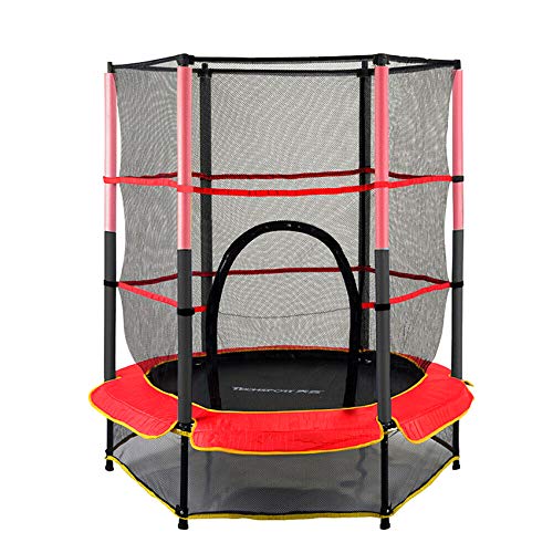 RDFlame Trampolín para Niños Cama elástica infantil con rojo de seguridad 140 cm para jardín para niños cama elastica exterior capacidad de carga dinámica de 50 kg