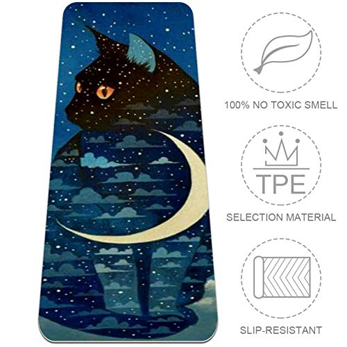 rdsworth Toby Moonlight - Esterilla de Yoga para Gato Estrellado, Gran Rendimiento Antideslizante, sin Olor y Suave, con Bolsa de Transporte Gratis, 24 x 72 Pulgadas, Multi02, 32x72 in-80x183 cm