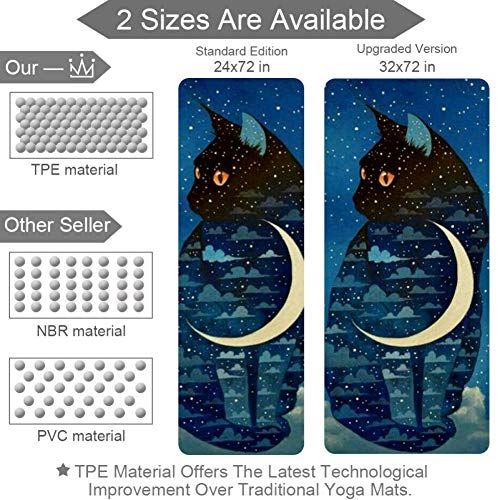 rdsworth Toby Moonlight - Esterilla de Yoga para Gato Estrellado, Gran Rendimiento Antideslizante, sin Olor y Suave, con Bolsa de Transporte Gratis, 24 x 72 Pulgadas, Multi02, 32x72 in-80x183 cm rdsworth Toby Moonlight - Esterilla de Yoga para Gato Estrellado, Gran Rendimiento Antideslizante, sin Olor y Suave, con Bolsa de Transporte Gratis, 24 x 72 Pulgadas, Multi02, 32x72 in-80x183 cm