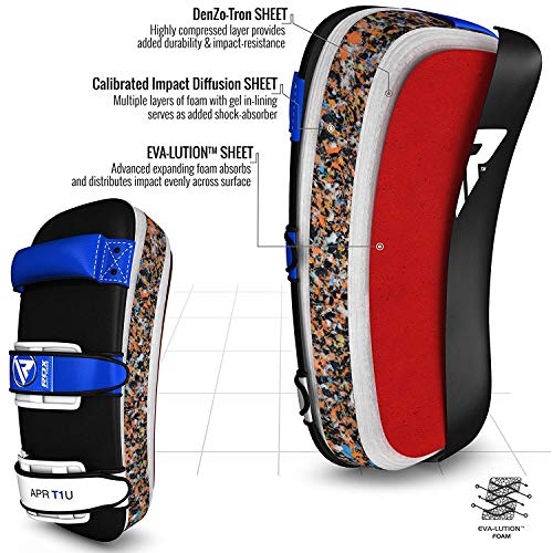 RDX APR-T1U MMA Kick Shield Thai Pad, Unisex Adulto, Azul, Talla única