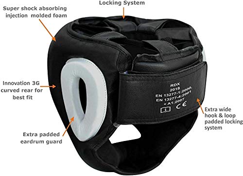 RDX Cascos Boxeo Cuero MMA Kickboxing Sparring Casco Protector Entrenamiento Lucha RDX Cascos Boxeo Cuero MMA Kickboxing Sparring Casco Protector Entrenamiento Lucha