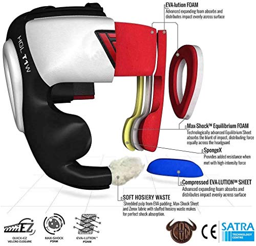 RDX Cascos Boxeo Cuero MMA Kickboxing Sparring Casco Protector Entrenamiento Lucha RDX Cascos Boxeo Cuero MMA Kickboxing Sparring Casco Protector Entrenamiento Lucha