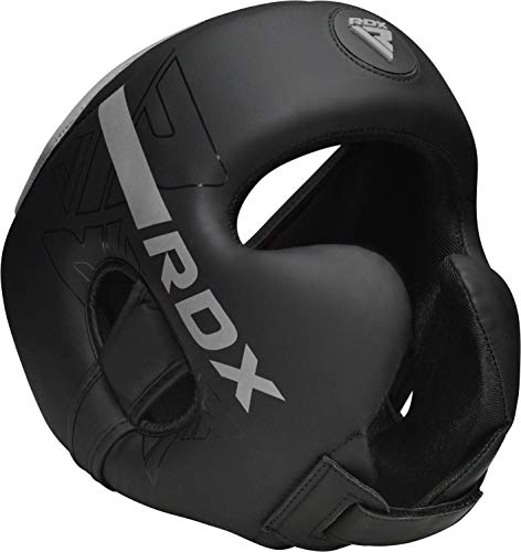 RDX Cascos Boxeo Helmet MMA para Entrenamiento y Muay Thai, Maya Hide Cuero Kara Head Guard, Ideal para Grappling, Sparring, Artes Marciales Kickboxing, Karate, BJJ, Taekwondo