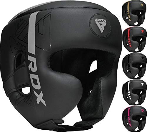 RDX Cascos Boxeo Helmet MMA para Entrenamiento y Muay Thai, Maya Hide Cuero Kara Head Guard, Ideal para Grappling, Sparring, Artes Marciales Kickboxing, Karate, BJJ, Taekwondo