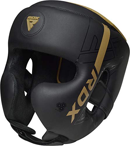 RDX Cascos Boxeo Helmet MMA para Entrenamiento y Muay Thai, Maya Hide Cuero Kara Head Guard, Ideal para Grappling, Sparring, Artes Marciales Kickboxing, Karate, BJJ, Taekwondo