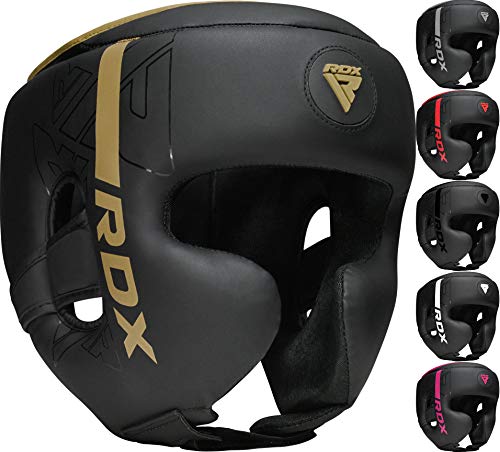 RDX Cascos Boxeo Helmet MMA para Entrenamiento y Muay Thai, Maya Hide Cuero Kara Head Guard, Ideal para Grappling, Sparring, Artes Marciales Kickboxing, Karate, BJJ, Taekwondo