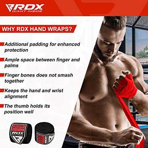 RDX Cinta Boxeo Vendas Elástico Mano Muñeca MMA 4,5 Metros Envolturas Vendaje Kick Boxing RDX Cinta Boxeo Vendas Elástico Mano Muñeca MMA 4,5 Metros Envolturas Vendaje Kick Boxing