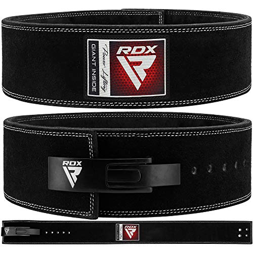 RDX Cinturon Musculacion para Power Lifting Gimnasio Entrenamiento | Aprobado por IPL y USPA |4" Lumbar Palanca Hebilla Peso Levantamiento Cinturón para Gym Fitness, Muscular Xfit Ejercicio, Deadlifts