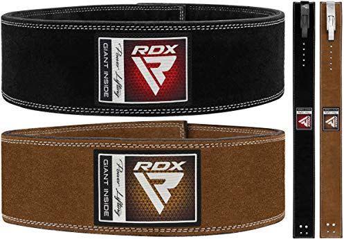 RDX Cinturon Musculacion para Power Lifting Gimnasio Entrenamiento | Aprobado por IPL y USPA |4" Lumbar Palanca Hebilla Peso Levantamiento Cinturón para Gym Fitness, Muscular Xfit Ejercicio, Deadlifts