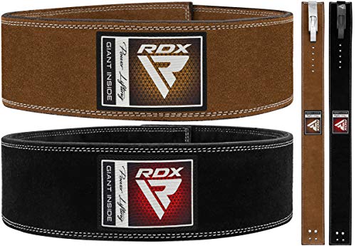 RDX Cinturon Musculacion para Power Lifting Gimnasio Entrenamiento | Aprobado por IPL y USPA |4" Lumbar Palanca Hebilla Peso Levantamiento Cinturón para Gym Fitness, Muscular Xfit Ejercicio, Deadlifts