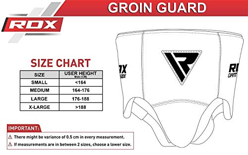 RDX Coquilla Protector Vacuno Cuero Boxeo Ingle Suspensorios Copa Boxeo Abdo Muay Thai (CE Certificado Aprobado)