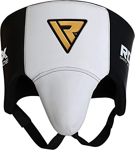 RDX Coquilla Protector Vacuno Cuero Boxeo Ingle Suspensorios Copa Boxeo Abdo Muay Thai (CE Certificado Aprobado)