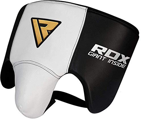 RDX Coquilla Protector Vacuno Cuero Boxeo Ingle Suspensorios Copa Boxeo Abdo Muay Thai (CE Certificado Aprobado)