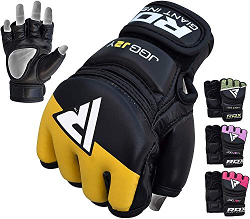 RDX Cuero MMA Niño Guantes Lucha Libre UFC Sparring Artes Marciales Grappling Guantillas Entrenamiento RDX Cuero MMA Niño Guantes Lucha Libre UFC Sparring Artes Marciales Grappling Guantillas Entrenamiento