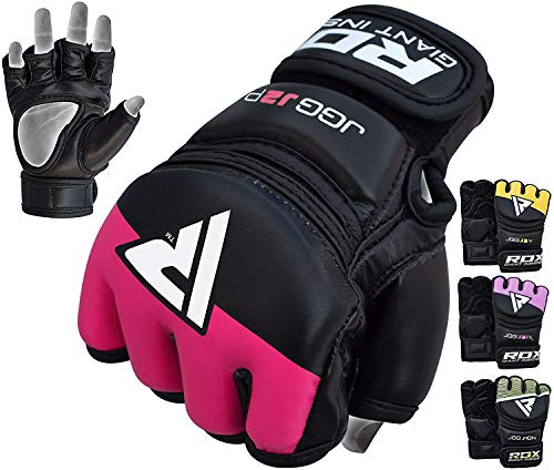 RDX Cuero MMA Niño Guantes Lucha Libre UFC Sparring Artes Marciales Grappling Guantillas Entrenamiento RDX Cuero MMA Niño Guantes Lucha Libre UFC Sparring Artes Marciales Grappling Guantillas Entrenamiento