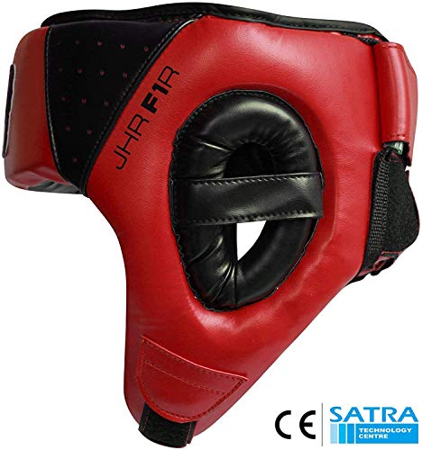 RDX Cuero Niño Boxeo Cascos MMA Kickboxing Sparring Casco Protector Entrenamiento Lucha (CE Certificado Aprobado por SATRA)